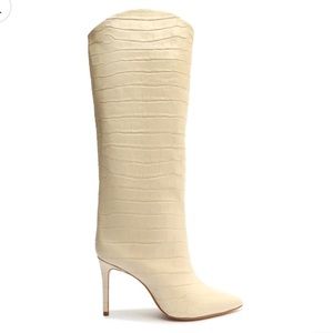 Schutz Maryana Crocodile-Embossed Leather Booth Size 10